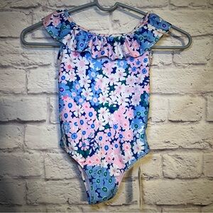 New with tags Angel Season blue floral size 6 little girl swimming suit.